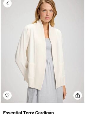 Soma Cream Open-Front Terry Cardigan